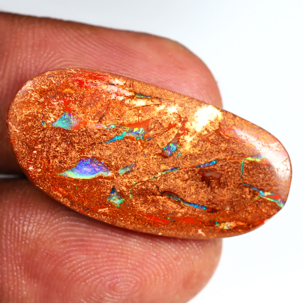 9.08 ct Mesmerizing Fancy (30 x 15 mm) Multi Australian Koroit Boulder Opal