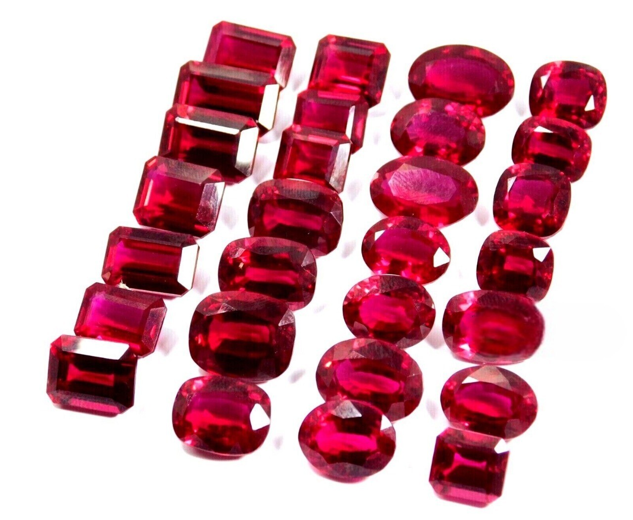 Burmese Certified Natural Red Ruby 100 Ct Flawless Mix Cut Lot Loose Gemstone