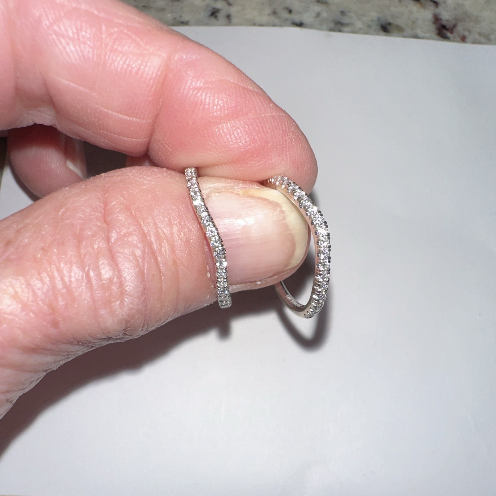 2 14k White Gold Natural Diamond rings 0.28ctw H VS2-SI1