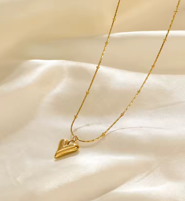 316L Stainless Steel Heart Pendant Necklace Waterproof Women Gift Jewelry