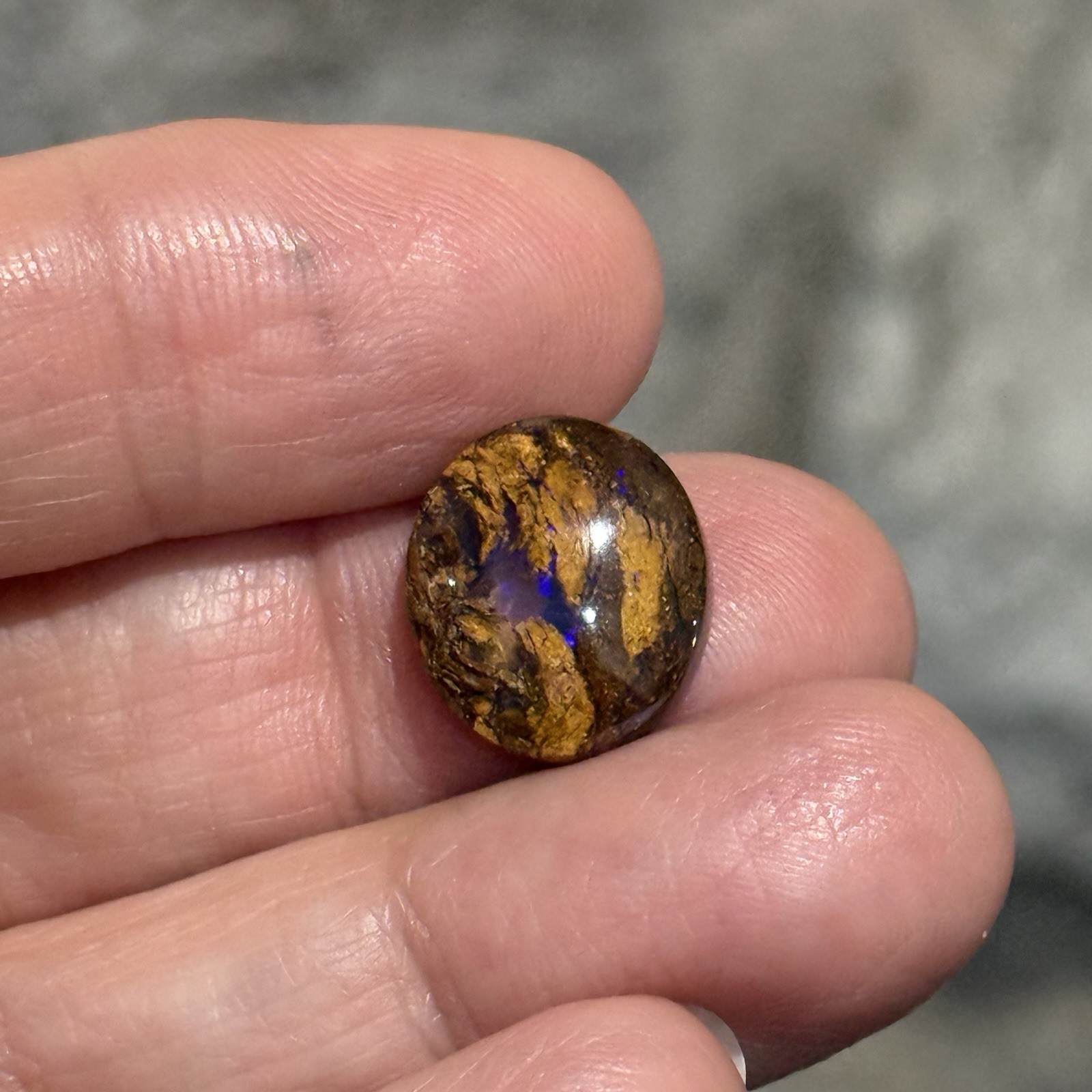 6.65ct 14.3×12.6×5.2mm Fine Australian Koroit Boulder Opal Oval Cabochon Gem