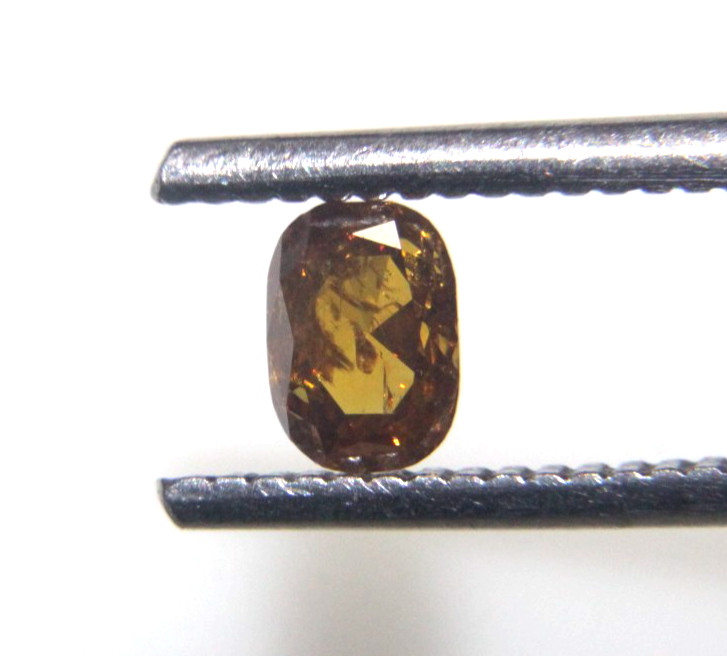 0.47Cts Dark Orange Yellow Color Oval Shape Rose Cut Diamond 5.43×3.89×2.38 MM