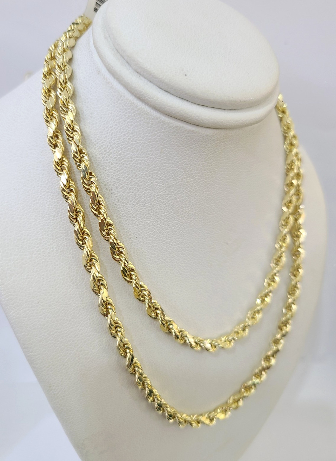 10k Yellow Gold Rope Chain 5mm Necklace Bracelet Set Real Men Women