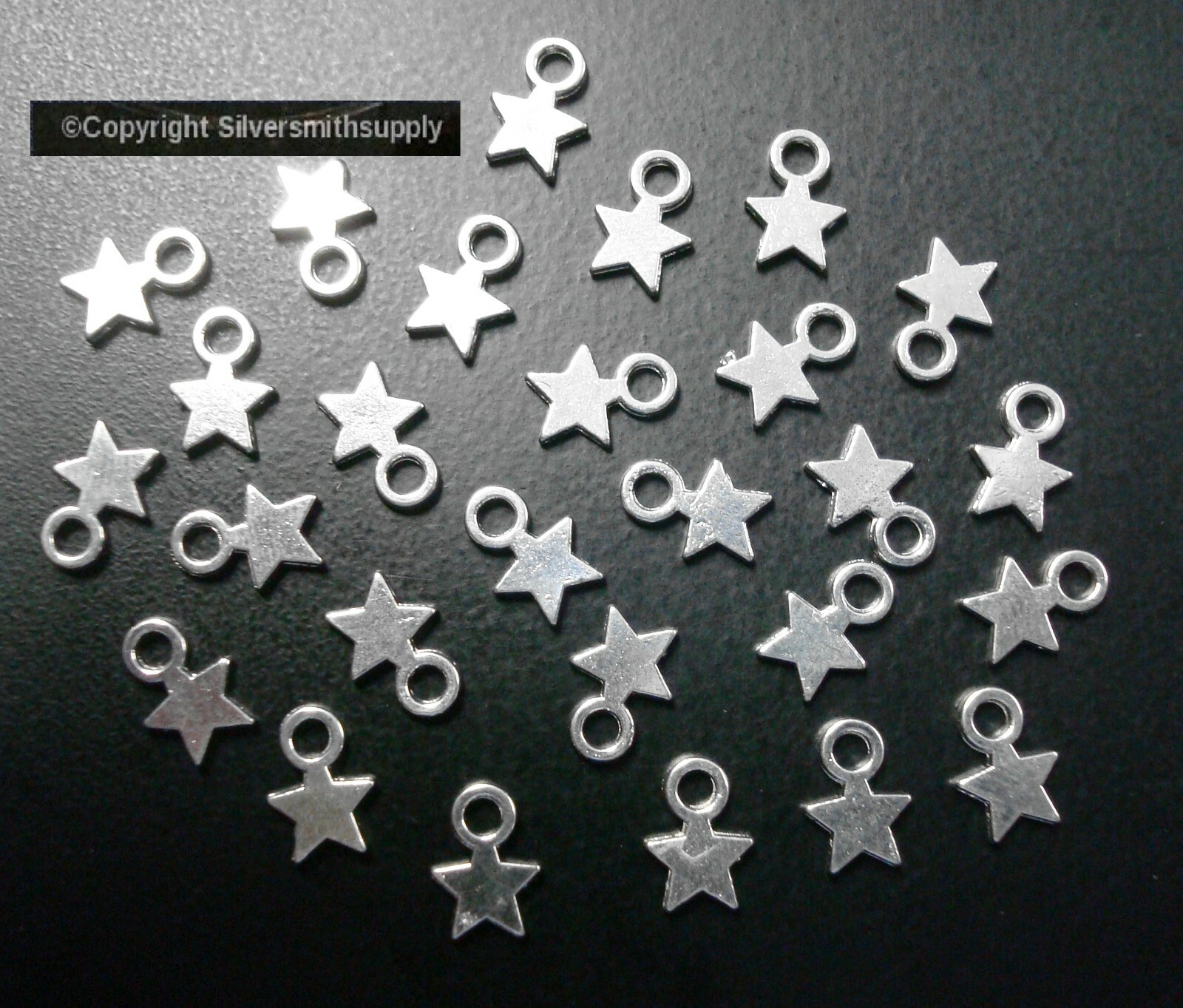 STAR CHARMS 10x7x1 beads charms silver plated Zinc Pendant findings 25pcs CFP029