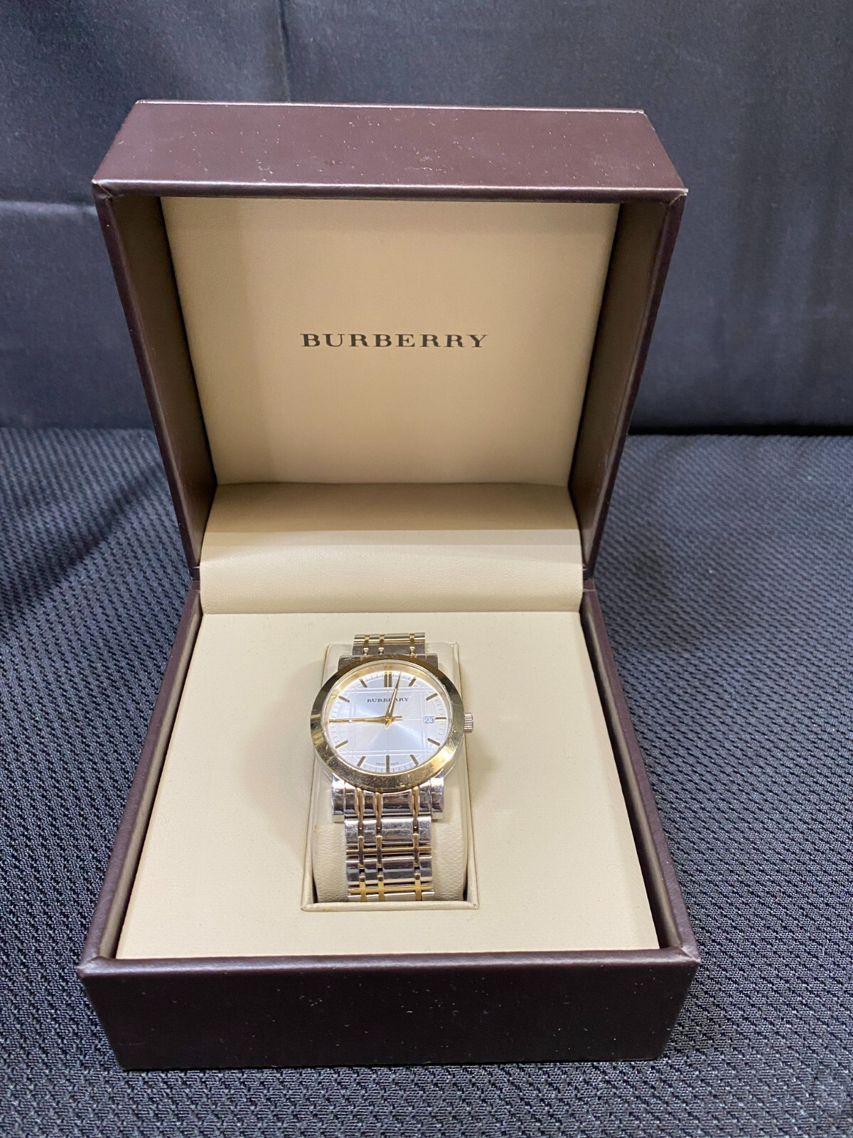 Burberry Two-Tone Silver Gold Swiss Made Unisex Watch ~ 50 m / 165 Feet ~ BU1358