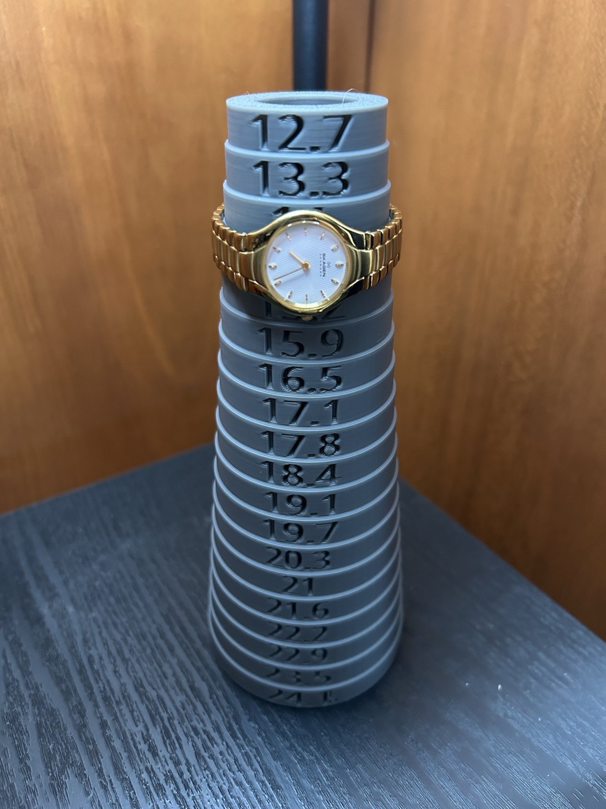 Skagen Women’s Gold Tone Analog Bracelet Wristwatch White Dial Dot Indexes Dress