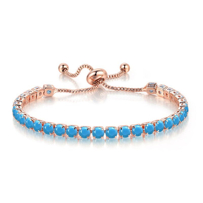 Cubic Zirconia Birthstone Tennis Bracelet in Solid Copper