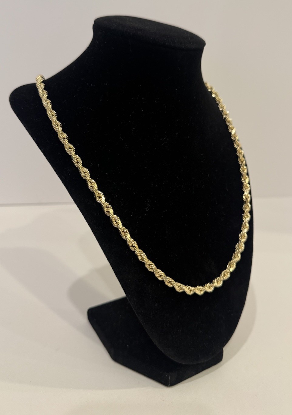 10k Yellow Gold 4 mm Rope Chain Necklace Size 24” 12.3g