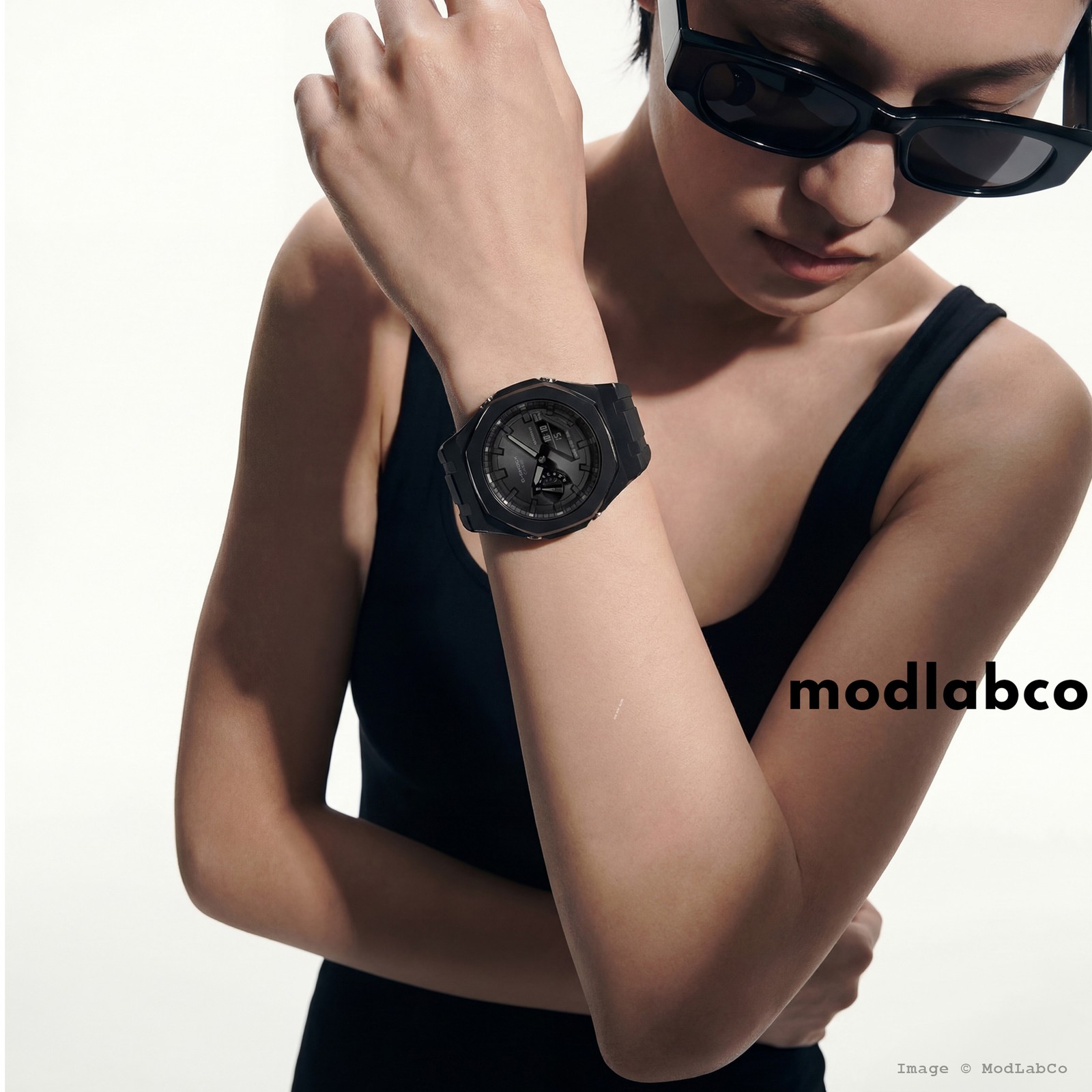 MLC-106 modlab company CLASSIC Octagonal Black Rubber 42mm Custom Watch