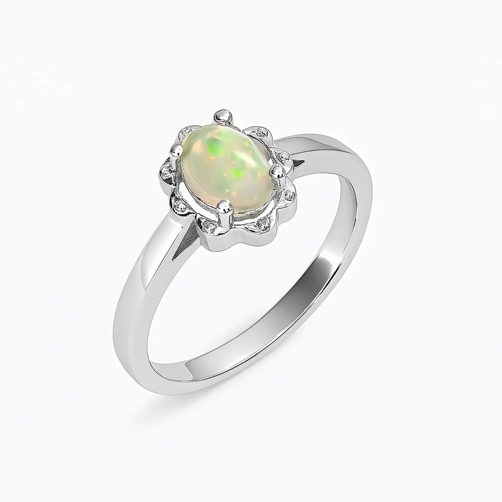 Handcrafted Ethiopian Opal Ring 925 Sterling Silver Fire Opal Gemstone Jewelry G