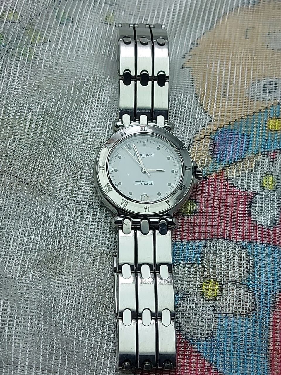 Pequignet Watch U.A.E Gifted Dial All Steel Mens Quartz 37mm Sapphire Crys Swiss