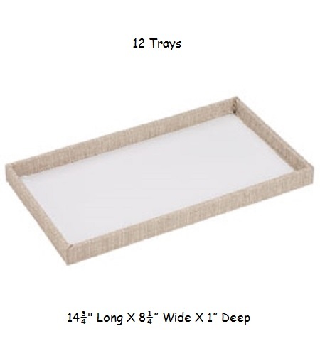 12 Jewelry Insert Trays Linen Display Organizer 14 3/4 X 8 1/4 X 1 Storage