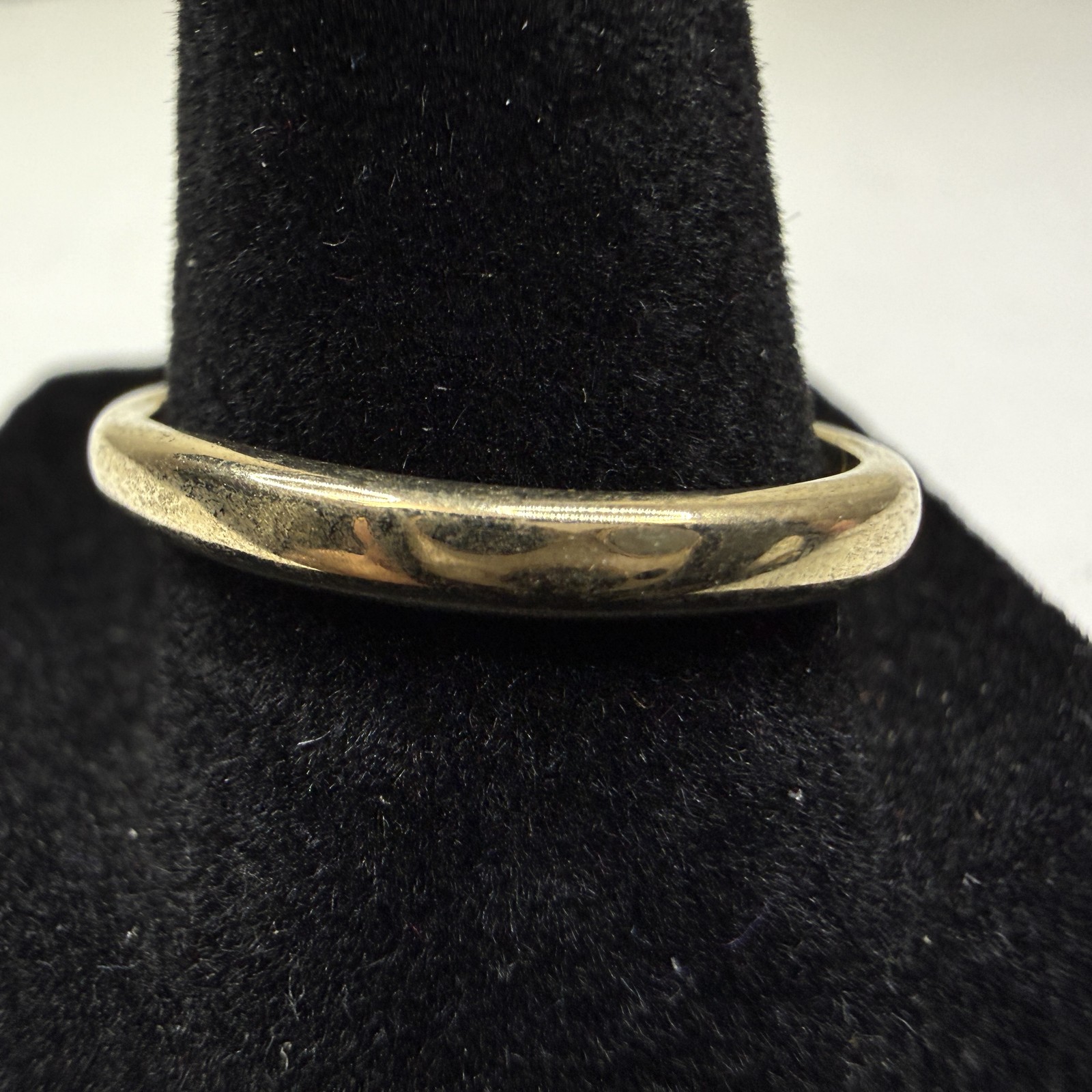 Vintage Style Gold Tone Ring Orange Enamel Inlay Rhombus Design Jewelry Size 9