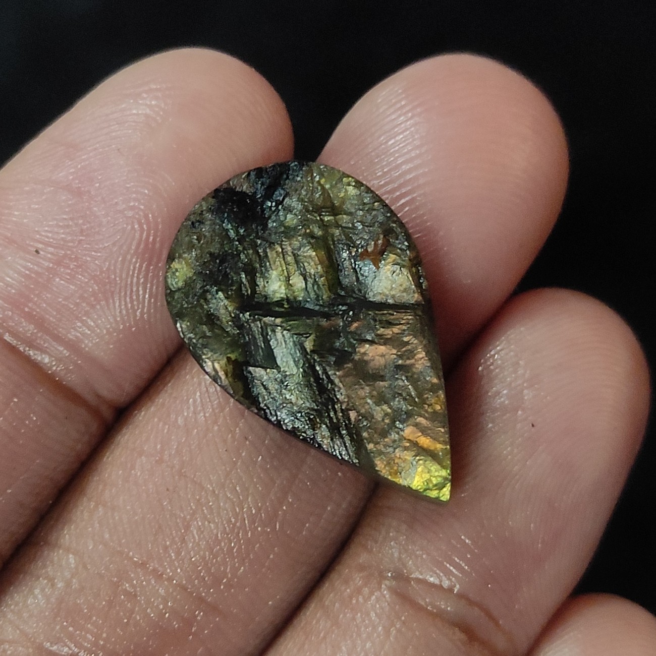 20.00 Cts Natural Labradorite Gemstone Earrings Making Pear Drusy 26X16X6 MM