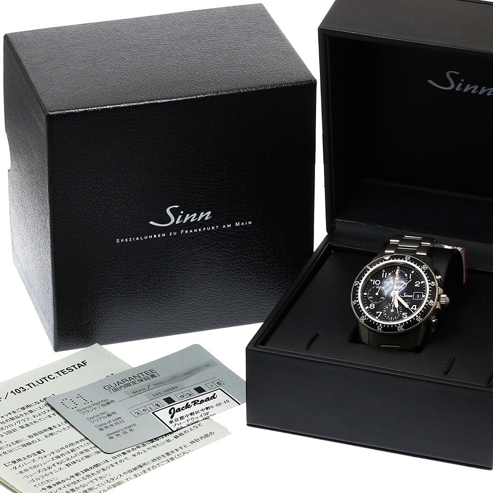 [NEEDS SERVICE] Sinn 103 Ti UTC Testaf Chronograph on H-Link Bracelet Black 41mm