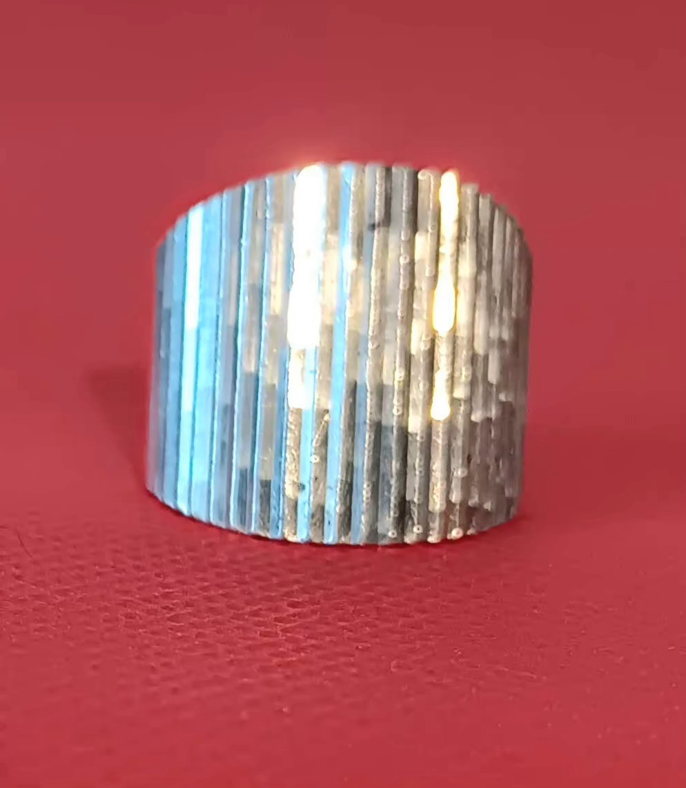 Column Ring 925 Silver Beautiful Good Condition Sz.8