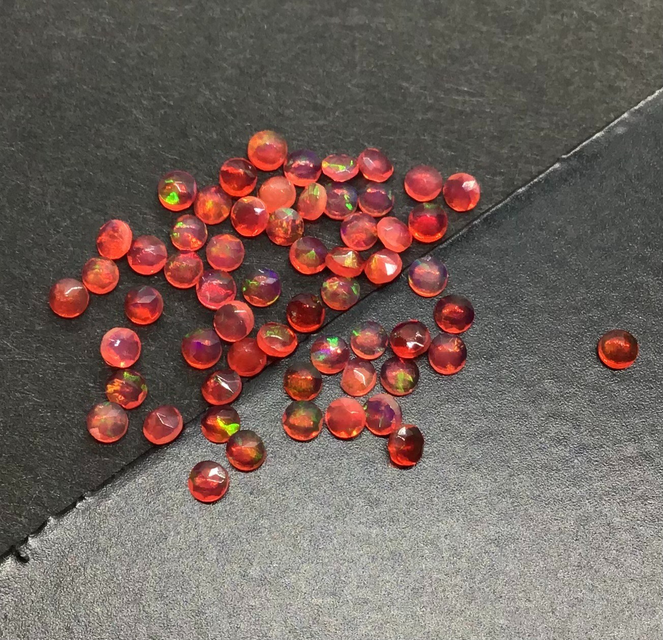 AAA Natural Ethiopian Red Fire Opal Round Cut Loose Gemstone For All Jewelry