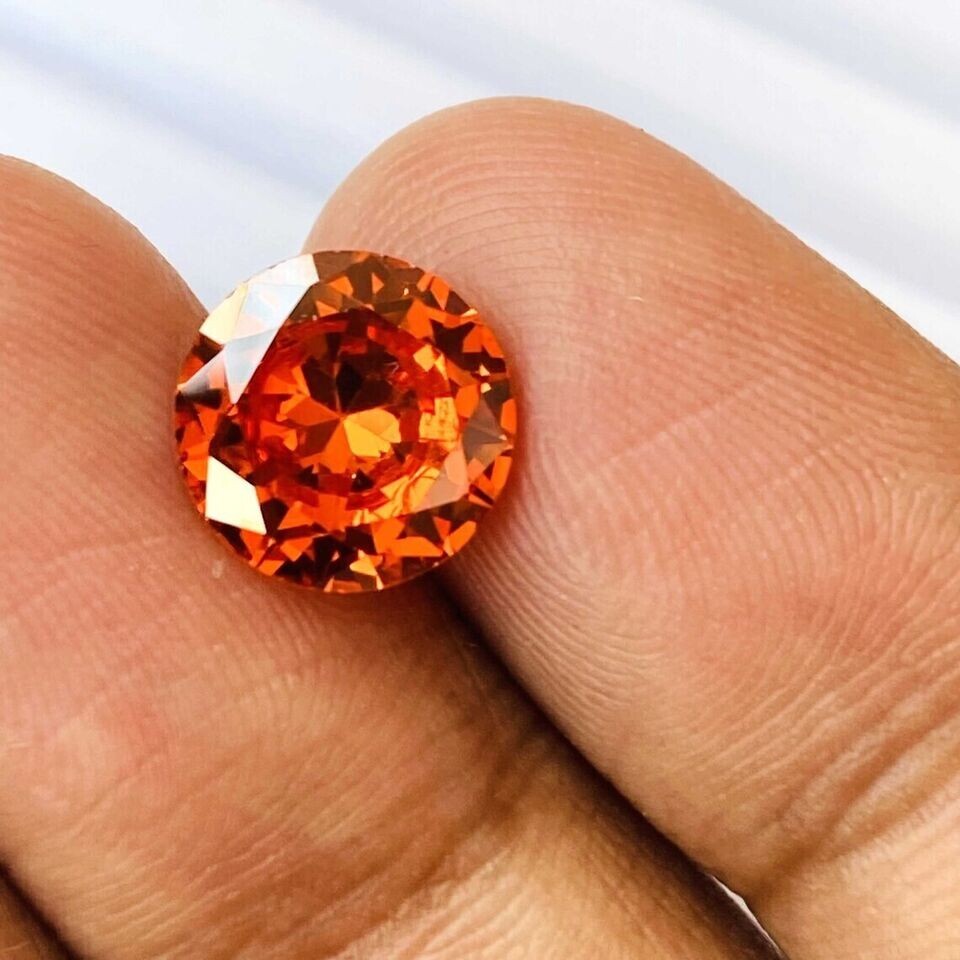 2.00Cts Diamond Orange Precious !!!! Amazing Ring Size Round Shape Diamond Gems
