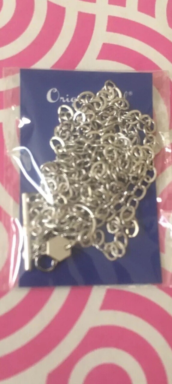 Authentic Origami Owl 18” – 36” Oval Link Convertible Toggle Chain Silver 18/36”