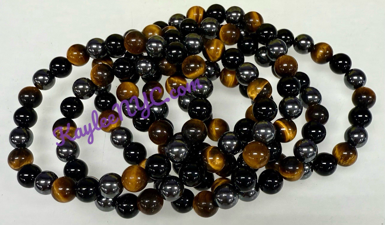 6 Pcs Protection Natural Crystal Healing Stretch Bracelets 8mm 7.5″