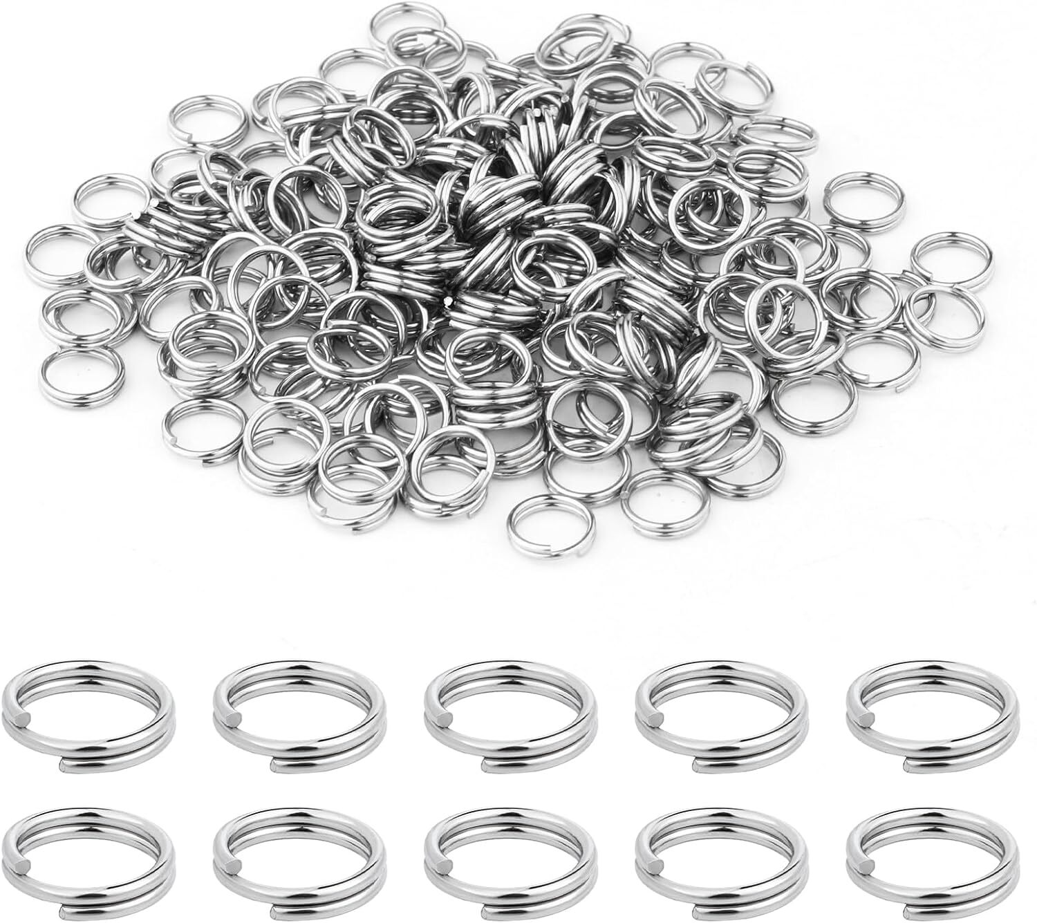 Open Jump Rings Double Loops Split Rings Connectors For Jewelry Making key chain