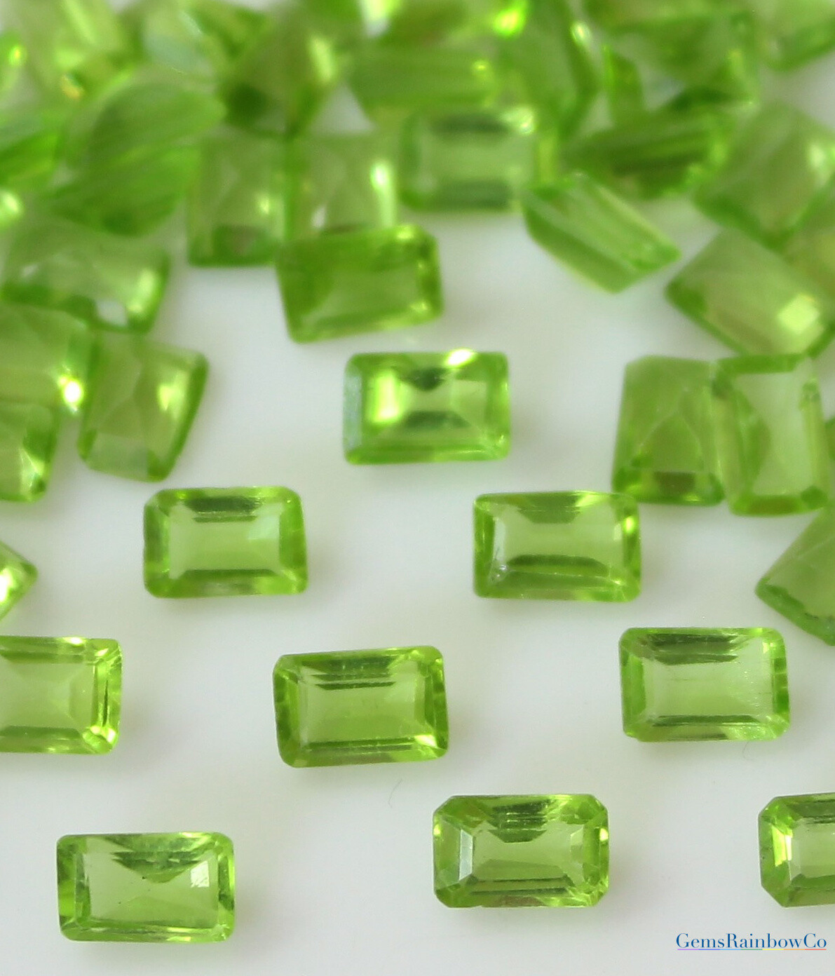 Natural Peridot Octagon 5x3mm, 6x4mm and 7x5mm Faceted Loose gemstones A Quality