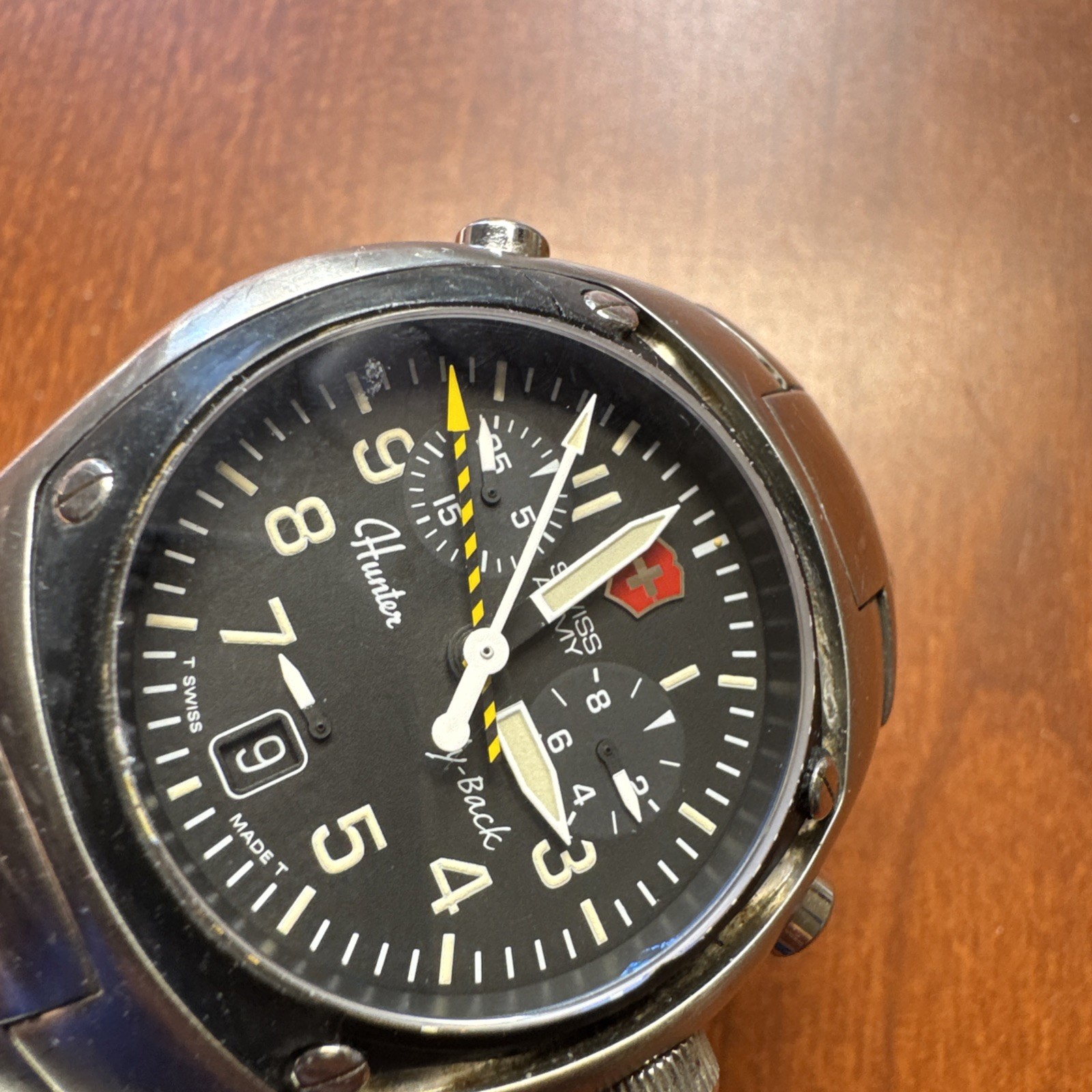 Swiss Army Hunter Flyback Chronograph Watch, WORKS RARE, read 41mm ETA 251 292