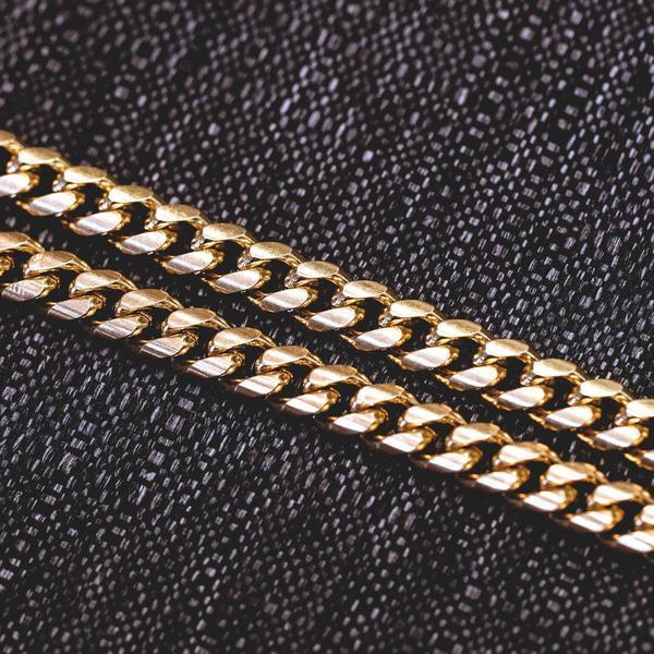 Hip Hop Rapper’s 14K Stamped Gold plated 3mm 5mm Miami Cuban Link Chain Necklace