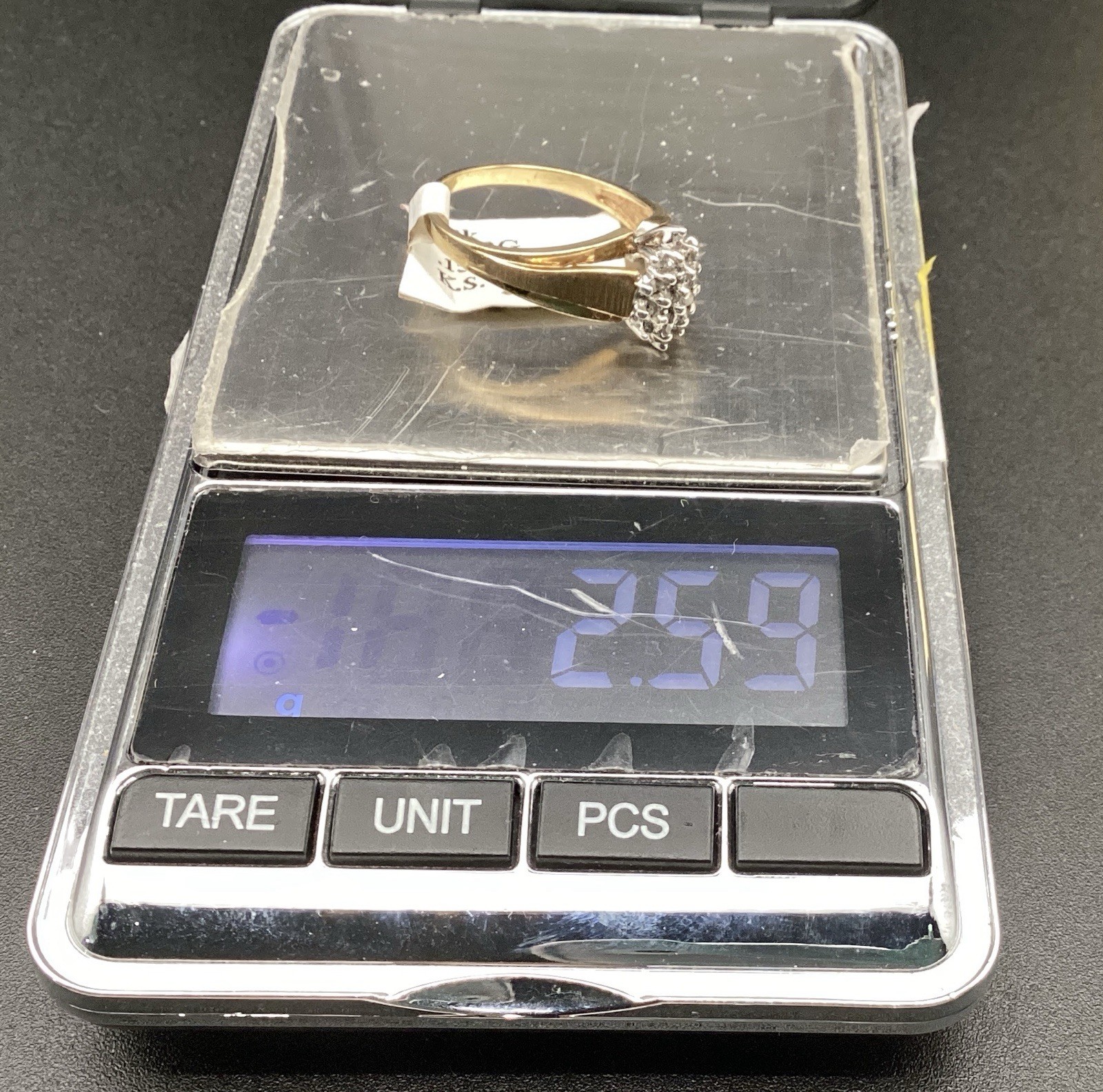 NWT 10 KT Stamped Yellow Gold Women’s 0.15 CTW Cluster Diamond Ring SZ 7.25