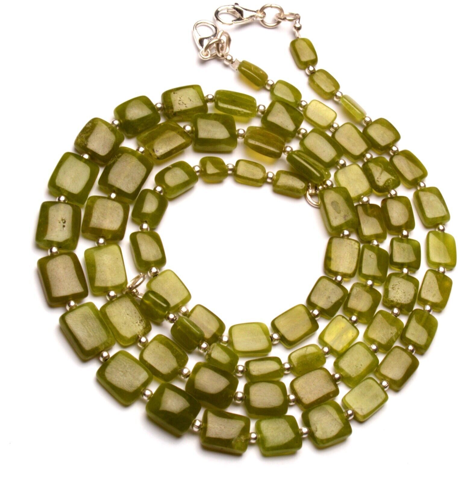 Natural Gem Vesuvianite 6 to 10 mm Size Smooth Nugget Beads Necklace 15″