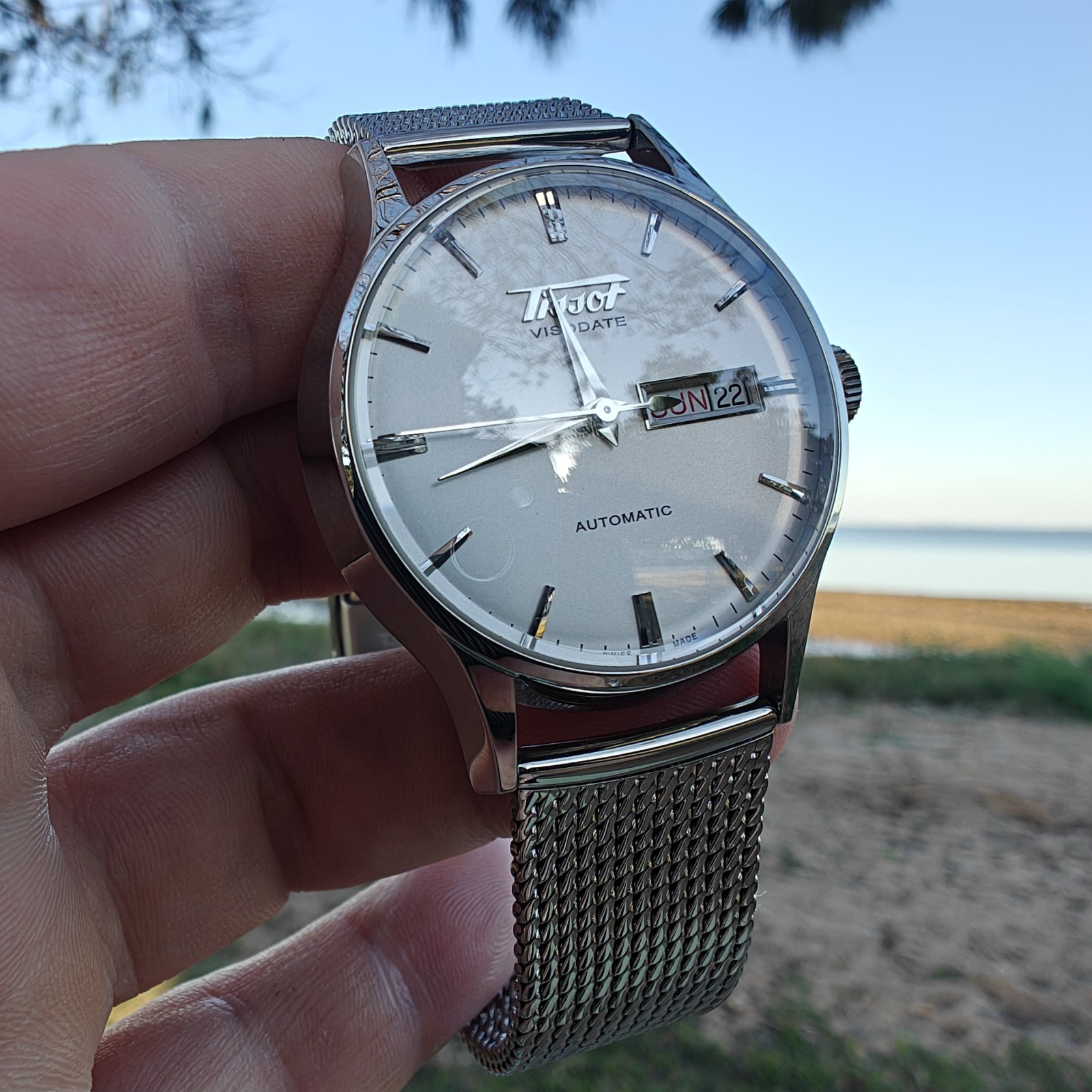 Tissot Visodate Heritage Automatic – White Dial – Skeleton Back – With Box