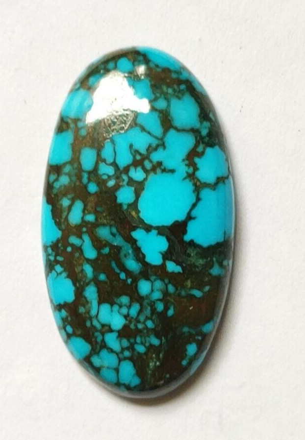 36.45 Ct. Natural Oval Cabochon Black Spiderweb Turquoise Loose Gemstone 4 Gift
