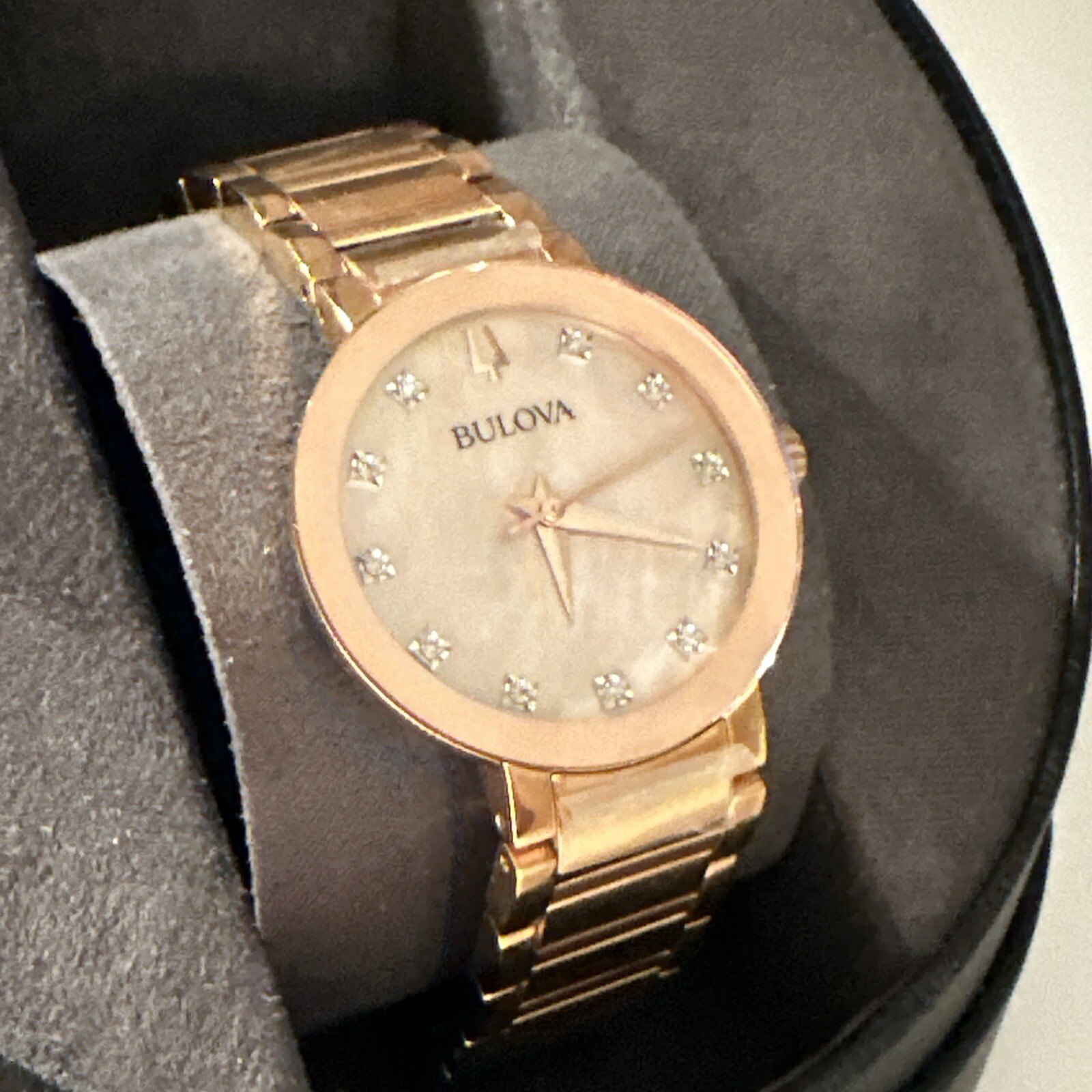 Bulova Women’s Diamond Accent Rose Gold Watch 30MM 97P132
