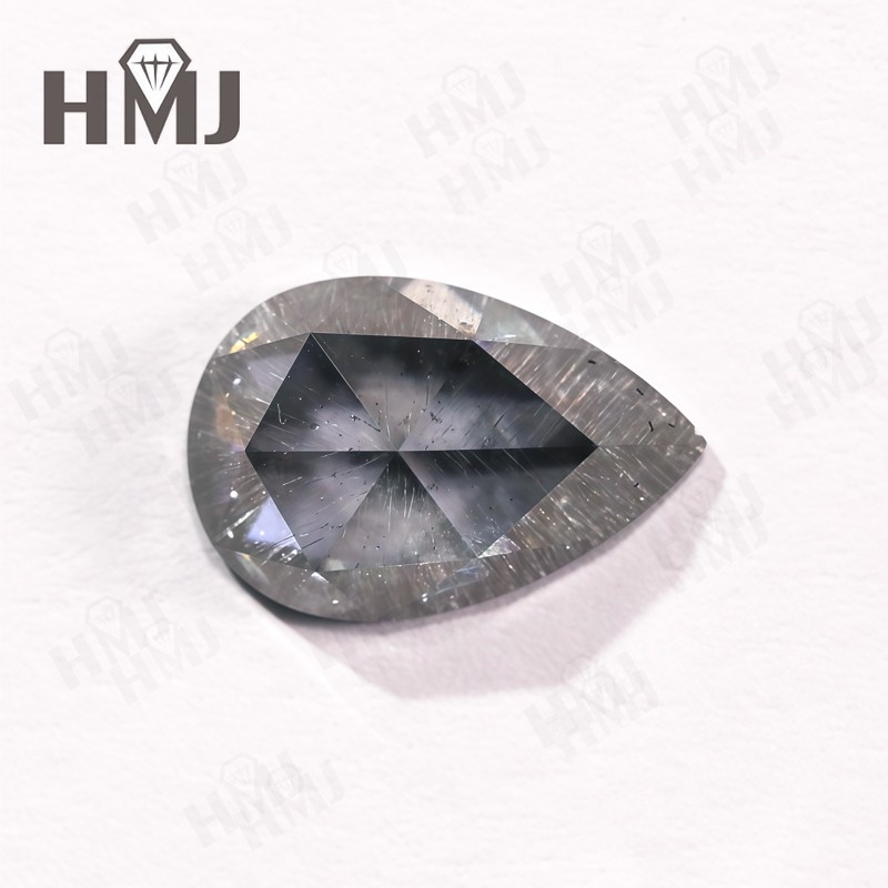 Salt and Pepper Moissnite Diamond Kite Pear Cut For Engagement Ring Wedding Gift