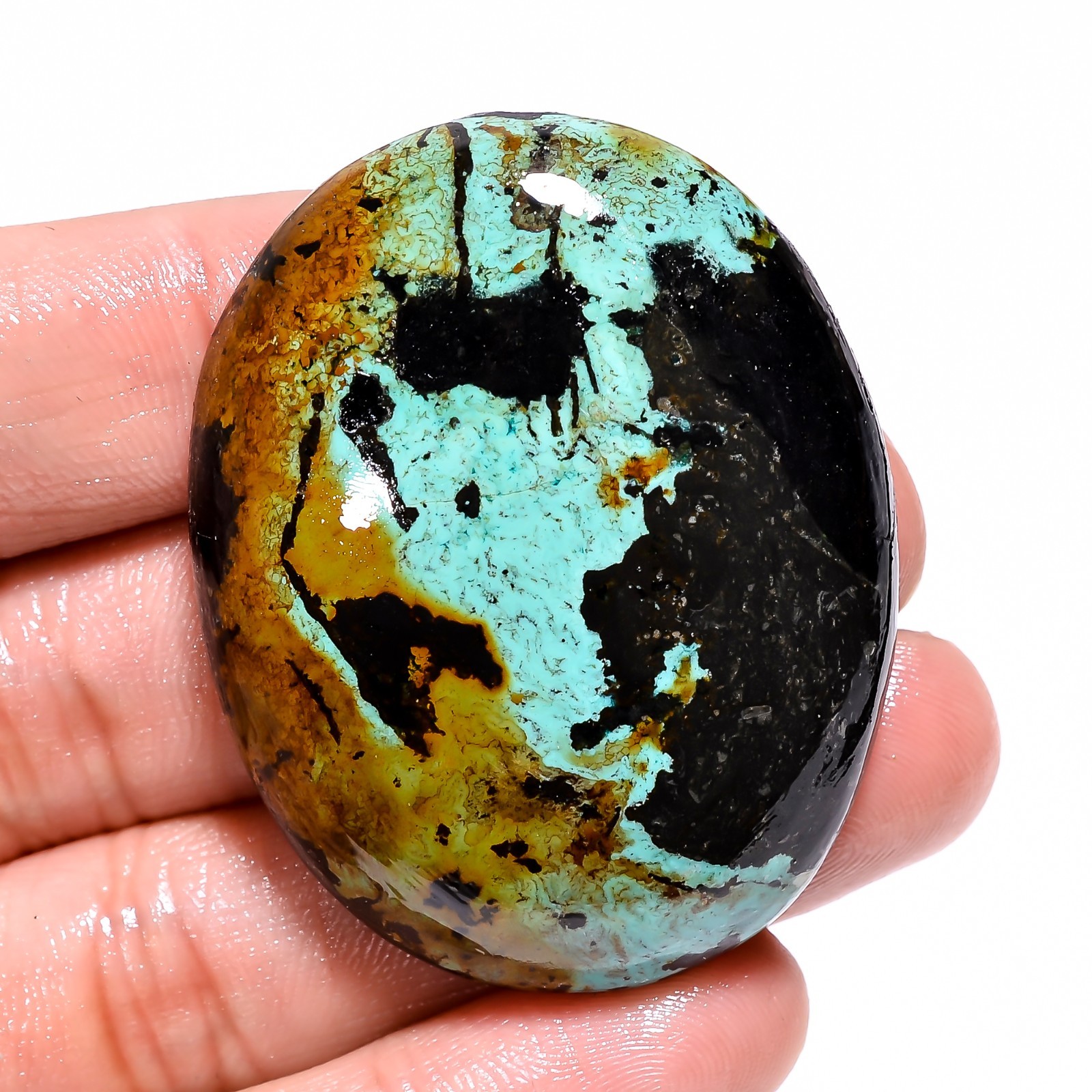 Tibet Turquoise stone 100% Natural Oval Shape Cabochon 127.10Ct 37x47x10mm BC-81