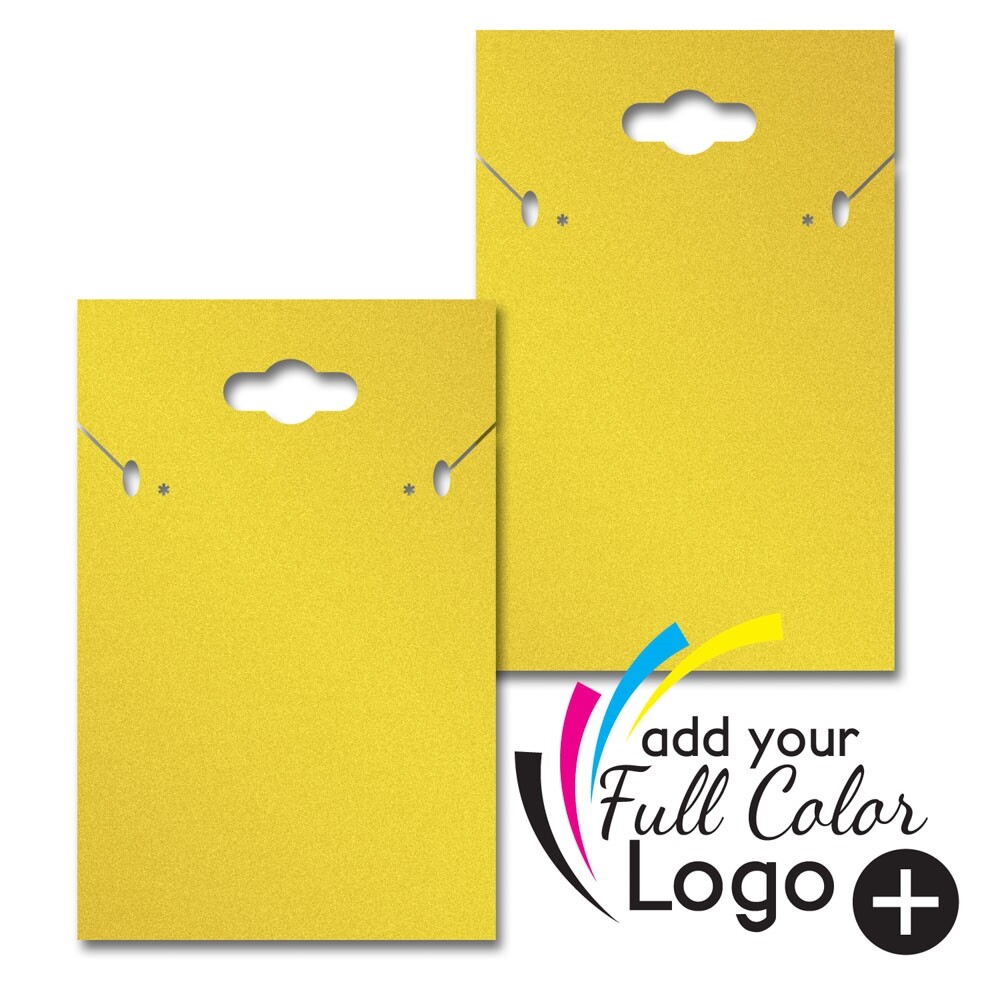 100 Custom Hanging Jewelry Earring & Necklace Display Cards – 10 Color Options