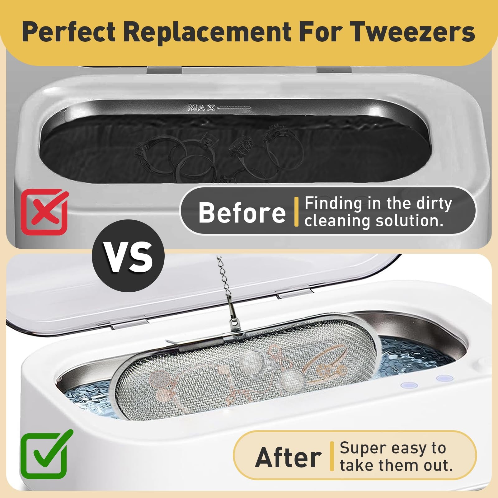 Ultrasonic Cleaner Basket Stainless Steel Basket for Ultrasonic Jewelry Cleaner