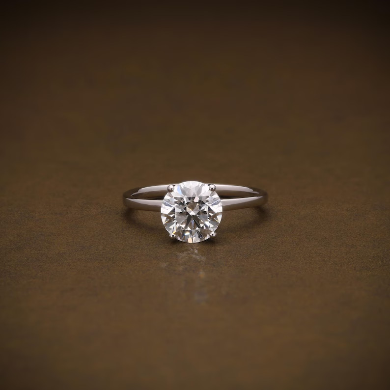 2.16 CTW Round Lab Grown Diamond Hidden Halo Solitaire Ring FG VVS-VS For Gift