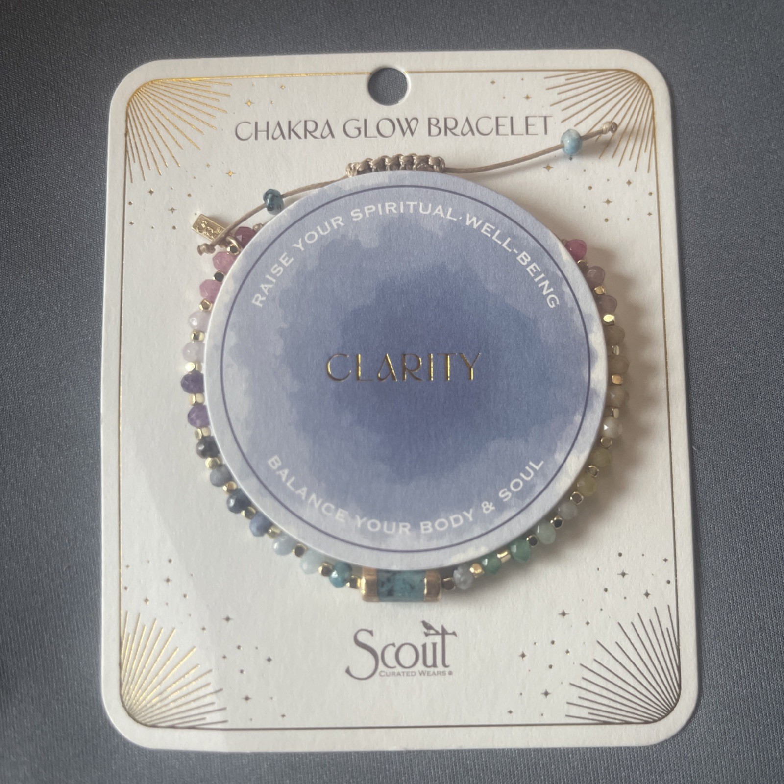 Scout Clarity Chakra Glow Bracelet 14k gold Dipped And Adjustable Pull Tie