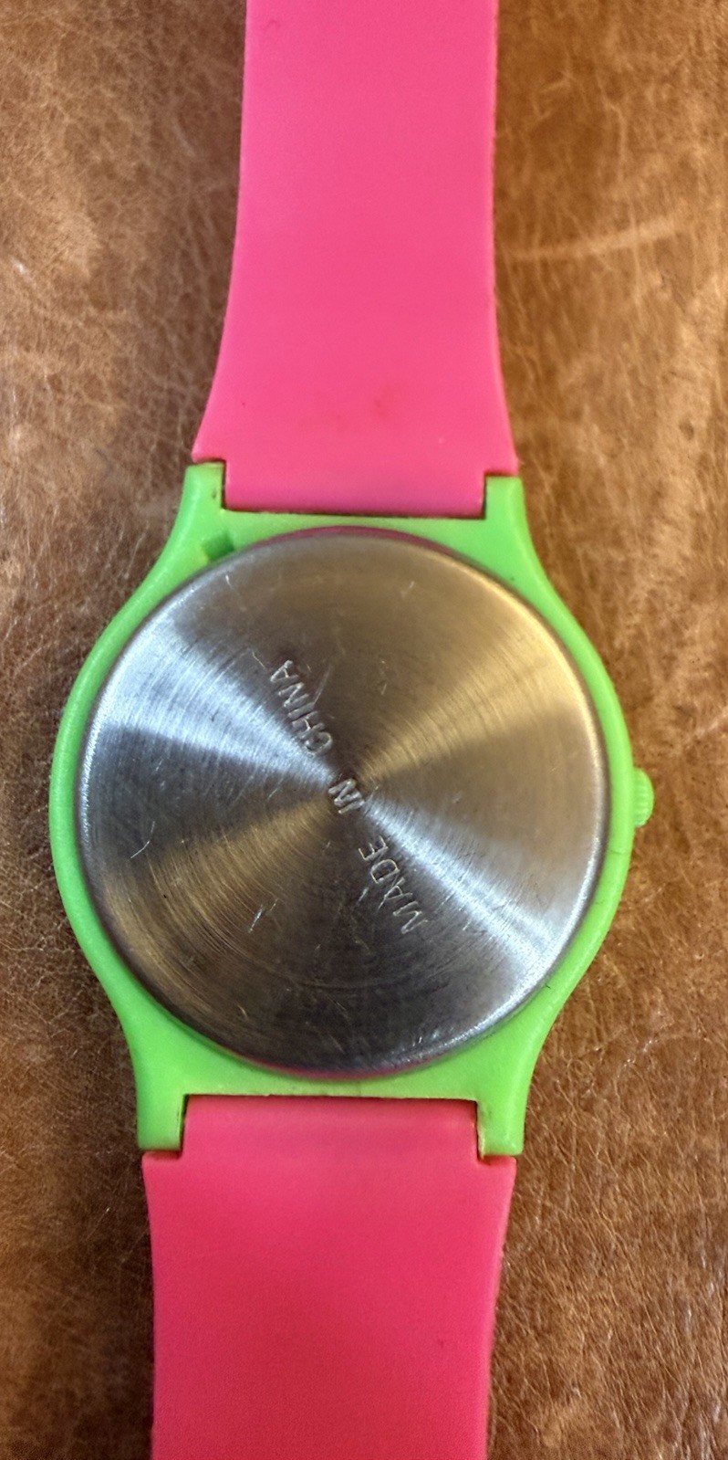 Vintage Quartz Promotional Maxell Digital Watch In Neon Green And Pink.