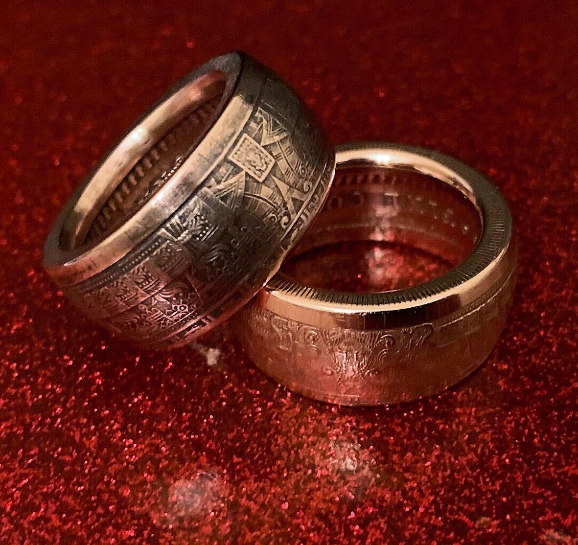 Copper Mayan Aztec Calendar Coin Ring – Solid 99% Pure Copper