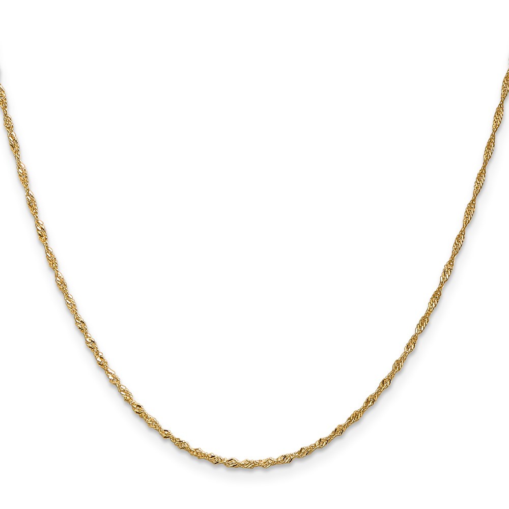 14K Yellow Gold 1-2mm Singapore Chain Necklace 5.5-30 Inch Mens Womens