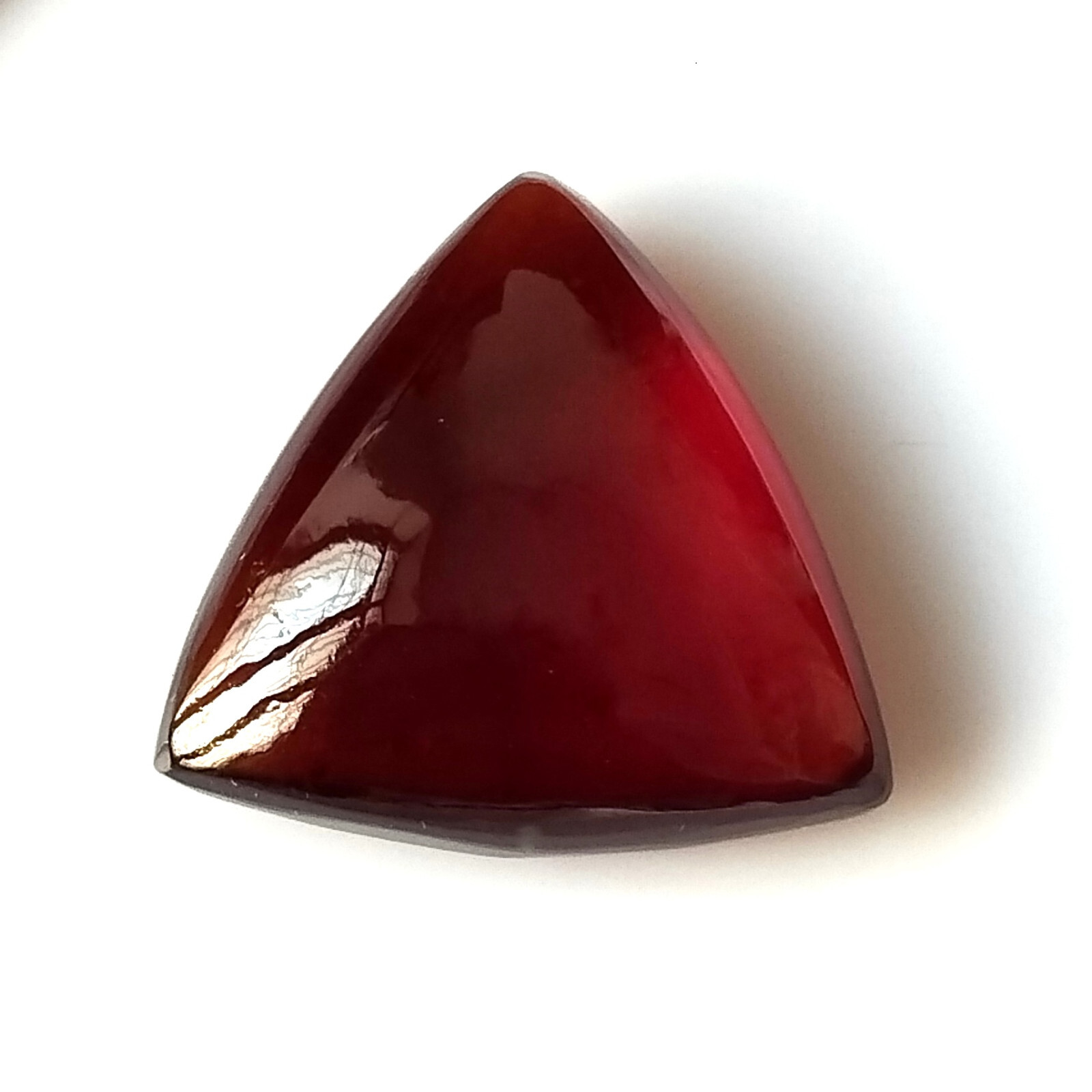 Red Hessonite Garnet 14.6X14 mm Trillion Cut Cabochon Natural Gemstone 9.05 CTS