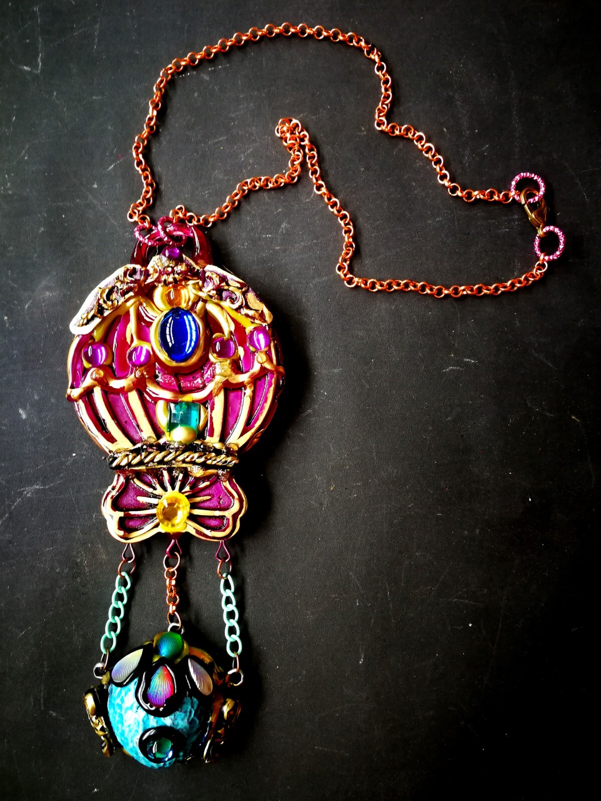 Jewelry Necklace Pendant Luxury Art Deco Nouveau Charm Jewellery Hot Air Balloon