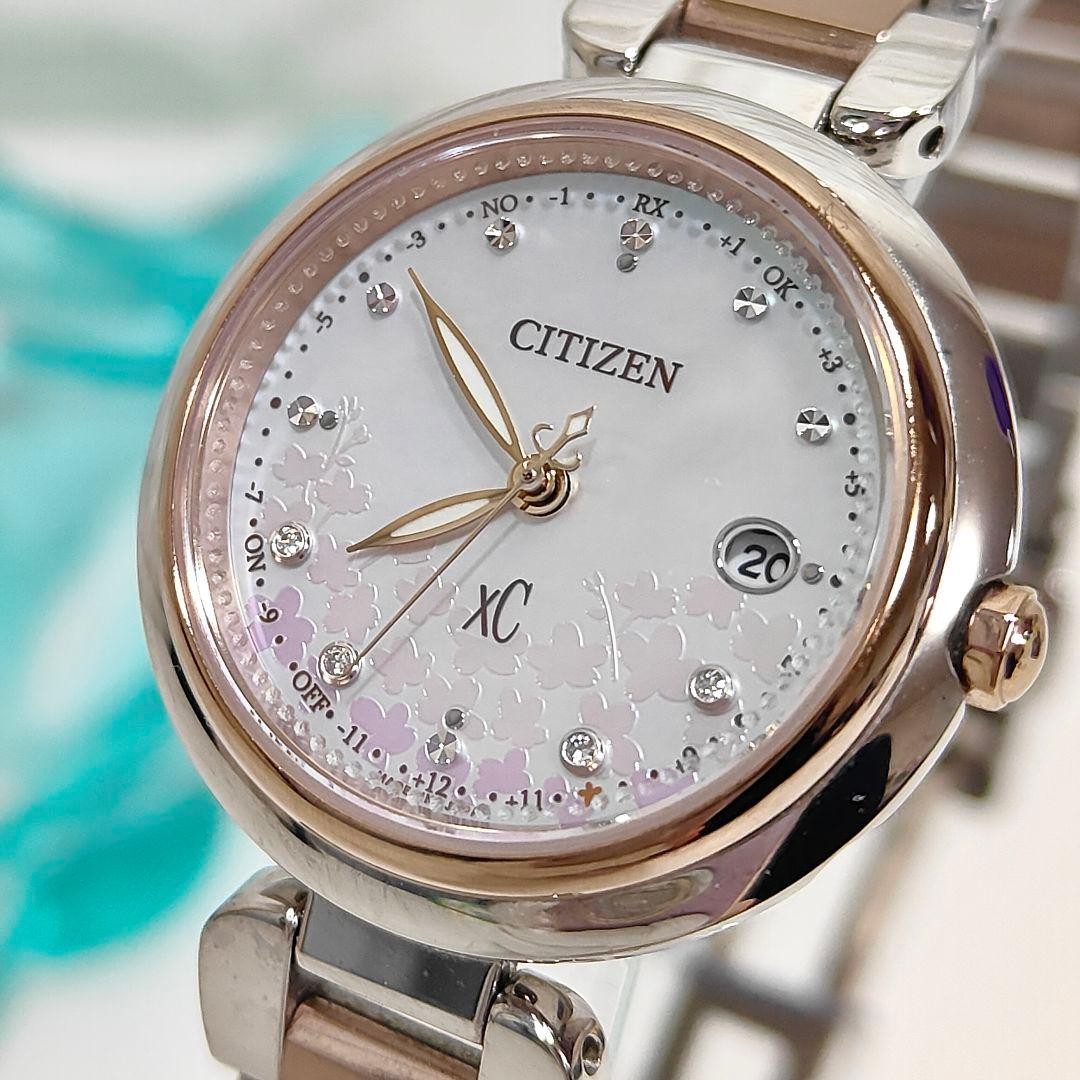 Citizen XC 25th Anniversary Mizu Sakura Radio Solar Watch wrist 14cm/5.5in