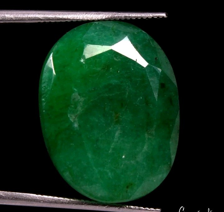 Large Natural Zambian Emerald Oval Cut Faceted Loose Gem ($300 Valuation) Estate