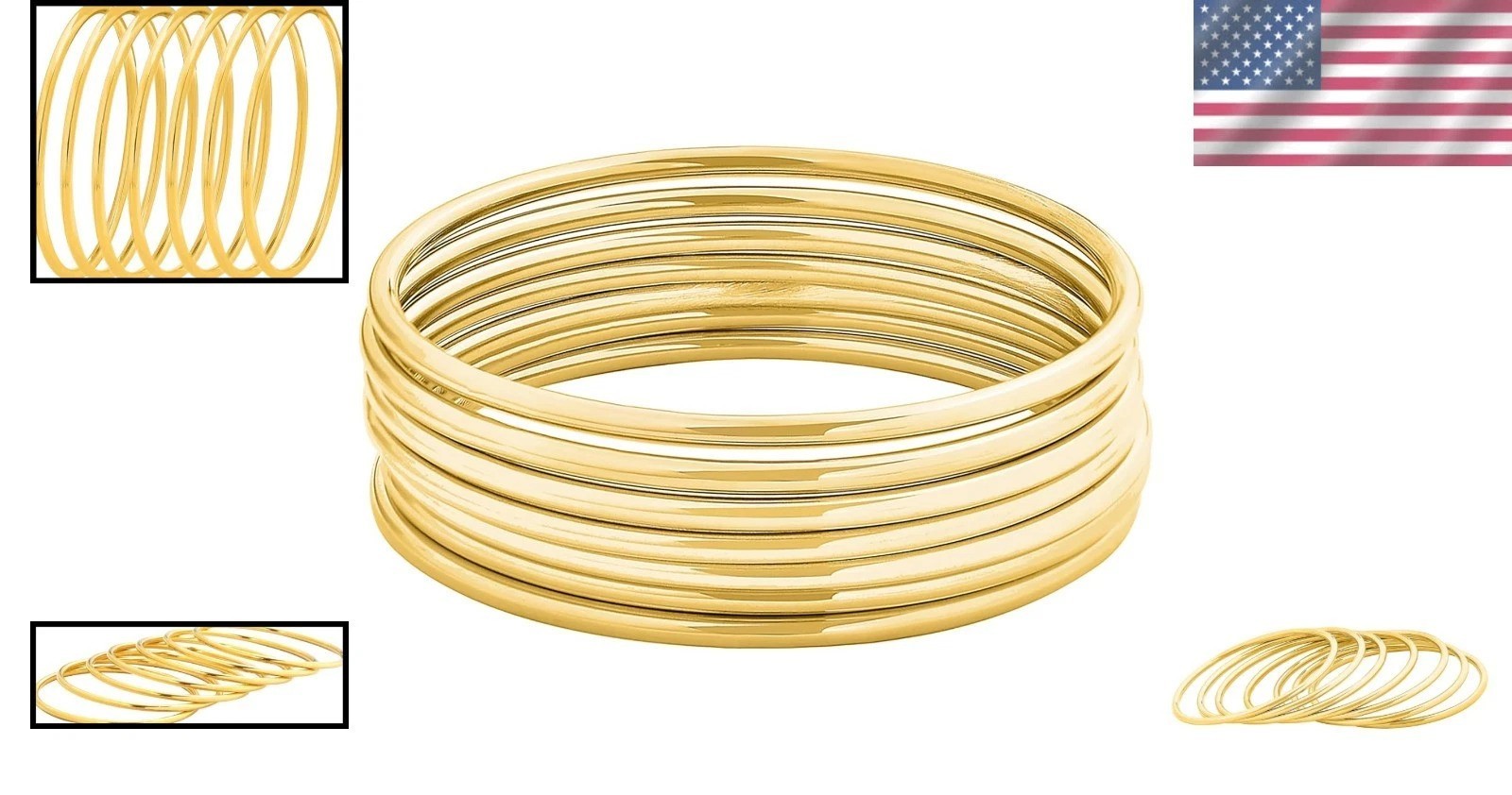 Sleek and Stylish 7-Bangle Set – Glossy Stainless Steel for Every Occasion