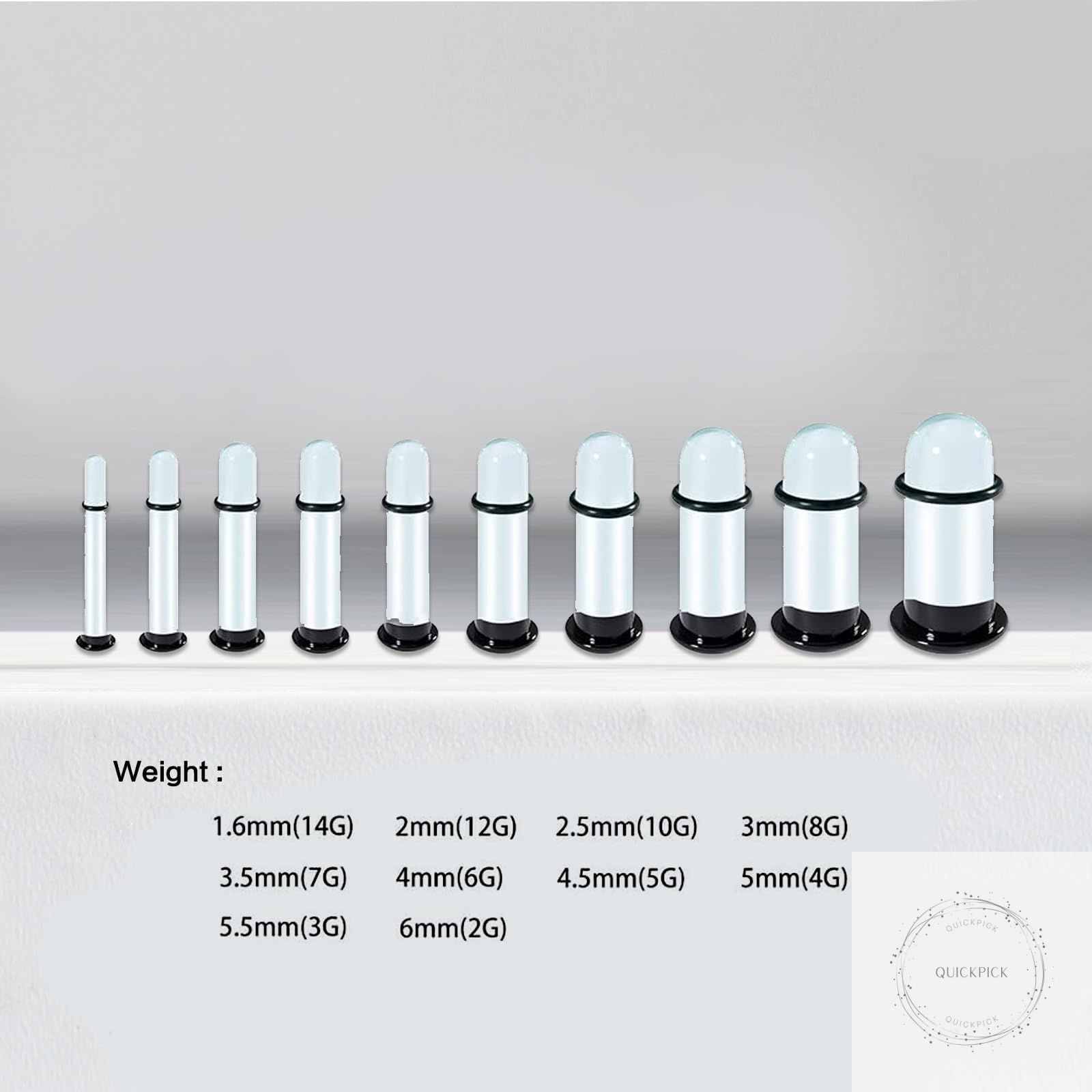 20pcs Glass Ear Stretching Kit,Dead Stretching Kit,Single Flare Glass Plugs with