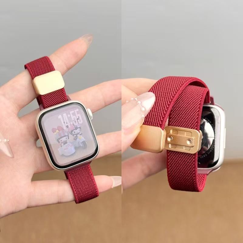 Suitable for Apple Watch/ Series 1-11/ Ultra/ SE-Magnetic Buckle Nylon Strap