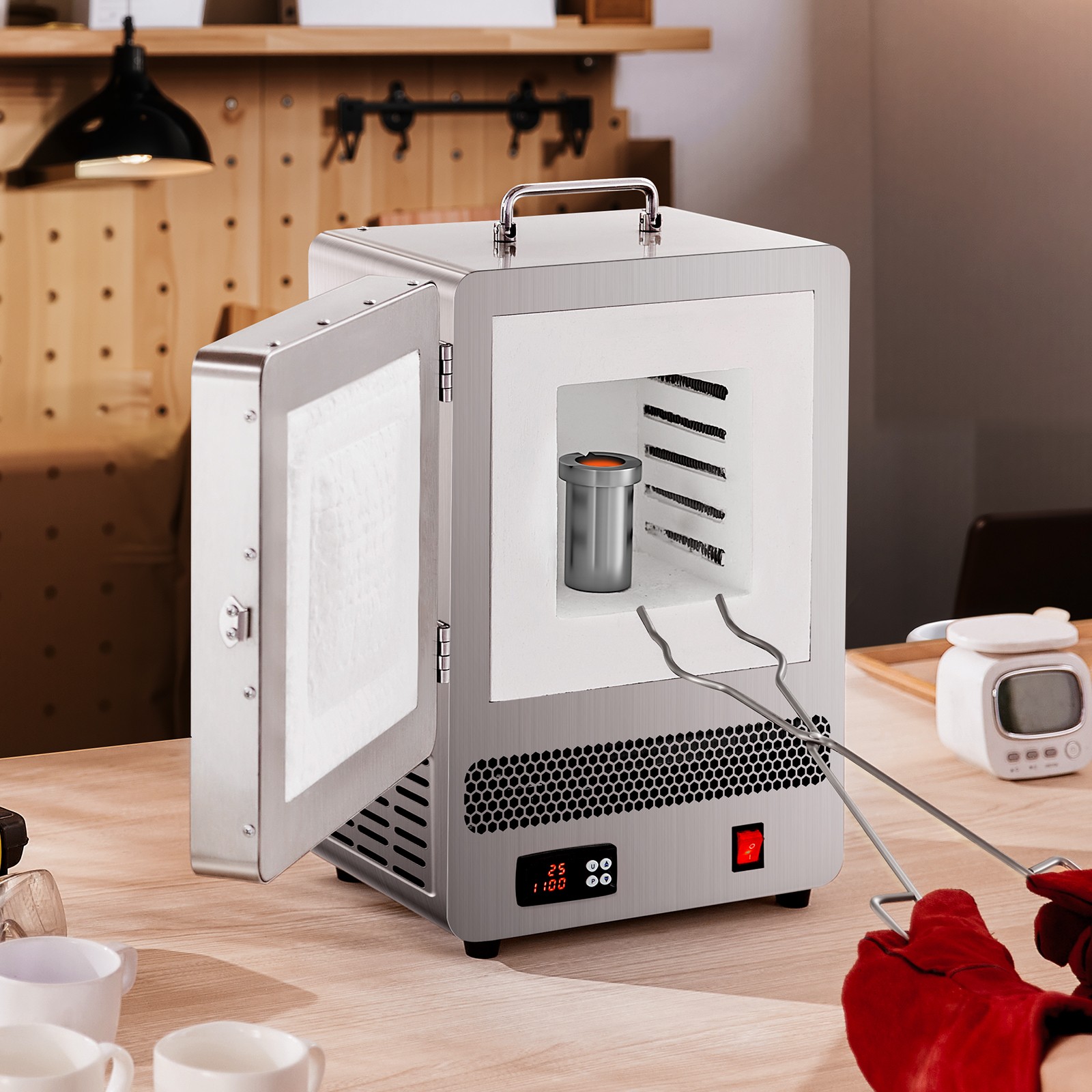 VEVOR Tabletop Kiln Melter Electric Kiln 1500W 2192℉ Max Temperature Furnace